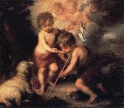 Bartolome Esteban Murillo Infant Christ Offering a Drink of Water to St.Fohn oil painting on canvas